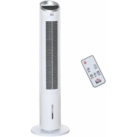 HOMCOM Turmventilator Mit Wasserkühlung Und Fernbedienung 60W 20㎡ 30 cm X 30 cm X 100,8 cm 3 Modi Weiß 3 HOMCOM Turmventilator Mit Wasserkühlung Und Fernbedienung 60W 20㎡ 30 cm X 30 cm X 100,8 cm 3 Modi Weiß
