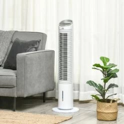 HOMCOM Turmventilator Mit Wasserkühlung Und Fernbedienung 60W 20㎡ 30 cm X 30 cm X 100,8 cm 3 Modi Weiß 9 HOMCOM Turmventilator Mit Wasserkühlung Und Fernbedienung 60W 20㎡ 30 cm X 30 cm X 100,8 cm 3 Modi Weiß -Elektrischer Ventilator Verkäufe 53831346 3