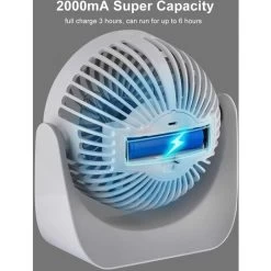 SB Mini Ventilator , Tischventilator Mit Wiederaufladbare Batterie 3 Geschwindigkeiten Lüfter Geräuscharm USB Fan Einfach Zu Tragen - Weiß -Elektrischer Ventilator Verkäufe 53929522 4