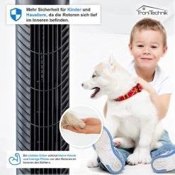 TroniTechnik® TUV03 Turmventilator Standventilator Mit Fernbedienung, Mobiler Lüfter, Standventilator Mit Oszilation, 3 Geschwindigkeiten, 3 Lüftungs-Modi, Timer 7.5 Stunden, 95 Cm Schwarz Sehr Leise -Elektrischer Ventilator Verkäufe 56250774 3