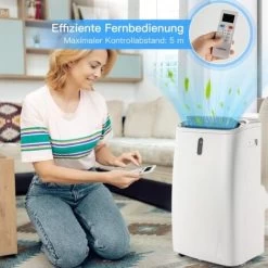 GOPLUS 16000 BTU Mobiles Klimaanlage, 5-in-1 Mobile Klimageraet Mit Schlafmodus, Mit Fernbedienung Und App-Steuerung, Mit Heizfunktion, Kühlt Bis Zu 104m³ -Elektrischer Ventilator Verkäufe 56390773 3