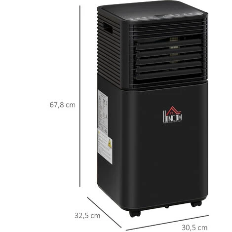 HOMCOM Mobile Klimaanlage 4-in-1 Klimagerät Mit Fernbedienung 24h Timer 2 Geschwindigkeitsstufen 860W LED-Display ABS Schwarz 30,5 X 32,5 X 67,8 Cm 4 HOMCOM Mobile Klimaanlage 4-in-1 Klimagerät Mit Fernbedienung 24h Timer 2 Geschwindigkeitsstufen 860W LED-Display ABS Schwarz 30,5 X 32,5 X 67,8 Cm – Bild 2