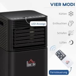 HOMCOM Mobile Klimaanlage 4-in-1 Klimagerät Mit Fernbedienung 24h Timer 2 Geschwindigkeitsstufen 860W LED-Display ABS Schwarz 30,5 X 32,5 X 67,8 Cm 10 HOMCOM Mobile Klimaanlage 4-in-1 Klimagerät Mit Fernbedienung 24h Timer 2 Geschwindigkeitsstufen 860W LED-Display ABS Schwarz 30,5 X 32,5 X 67,8 Cm -Elektrischer Ventilator Verkäufe 57370753 4