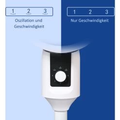 HOMCOM Standventilator Ventilator Lüfter 3 Geschwindigkeitsstufen Luftzirkulator Umluftventilator Verstellbarer 70° Oszillation Kunststoff Stahl Ø28 X 80H Cm -Elektrischer Ventilator Verkäufe 57370840 4