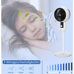 HOMCOM Standventilator Ventilator Lüfter 3 Geschwindigkeitsstufen Luftzirkulator Umluftventilator Verstellbarer 70° Oszillation Kunststoff Stahl Ø28 X 80H Cm -Elektrischer Ventilator Verkäufe 57370840 5