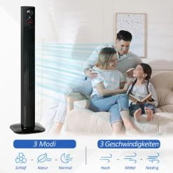 HOMCOM Turmventilator Säulenventilator Mit Fernbedienung Standventilator Aroma-Diffusor Timer-Funktion 3 Belüftungsstufen 45W 70° Oszillation Schwarz 31,5 X 31,5 X 117 Cm -Elektrischer Ventilator Verkäufe 57370865 4