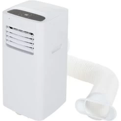 ECD Germany Mobile Klimaanlage 4in1 Mit Abluftschlauch, 7000 BTU 2kW, Fensterabdichtung Und Fernbedienung, Für Räume Bis 37m², EEK A, Luftkühler/Ventilator/ Luftentfeuchter/Nachtmodus