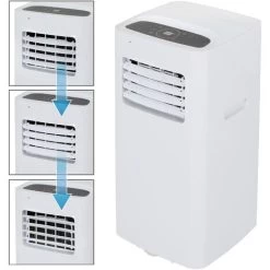 ECD Germany Mobile Klimaanlage 4in1 Mit Abluftschlauch, 7000 BTU 2kW, Fensterabdichtung Und Fernbedienung, Für Räume Bis 37m², EEK A, Luftkühler/Ventilator/ Luftentfeuchter/Nachtmodus -Elektrischer Ventilator Verkäufe 58126105 3