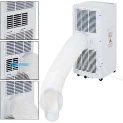 ECD Germany Mobile Klimaanlage 4in1 Mit Abluftschlauch, 7000 BTU 2kW, Fensterabdichtung Und Fernbedienung, Für Räume Bis 37m², EEK A, Luftkühler/Ventilator/ Luftentfeuchter/Nachtmodus -Elektrischer Ventilator Verkäufe 58126105 4