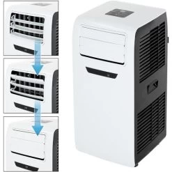 ECD Germany Mobile Klimaanlage 4in1 Mit Abluftschlauch, 9000 BTU 2,6kW, Fensterabdichtung Und Fernbedienung, Für Räume Bis 37m², EEK A, Luftkühler/Ventilator/ Luftentfeuchter/Nachtmodus -Elektrischer Ventilator Verkäufe 58126106 3