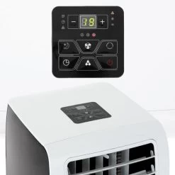 ECD Germany Mobile Klimaanlage 4in1 Mit Abluftschlauch, 9000 BTU 2,6kW, Fensterabdichtung Und Fernbedienung, Für Räume Bis 37m², EEK A, Luftkühler/Ventilator/ Luftentfeuchter/Nachtmodus -Elektrischer Ventilator Verkäufe 58126106 5