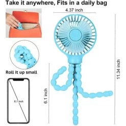 Kinderwagenventilator Schreibtischventilator Tragbarer Ventilator USB-Clip-Ventilator 360 ° -Drehung 3 Geschwindigkeits-Luftstrom -Elektrischer Ventilator Verkäufe 72540276 5