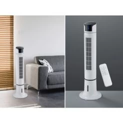 Turmventilator Oszillierend & Sprühnebel Luftbefeuchtung 3 Stufen Fernbedienung