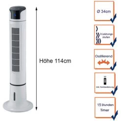 Turmventilator Oszillierend & Sprühnebel Luftbefeuchtung 3 Stufen Fernbedienung -Elektrischer Ventilator Verkäufe 73797665 4