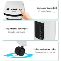 Froadp Mobile Klimaanlage Ohne Abluftschlauch Klimagerät 3 In1 Ventilator Luftkühler Mit Luftbefeuchtung Luftreiniger (4 Liter Kapazität, 80W) -Elektrischer Ventilator Verkäufe 75062362 3