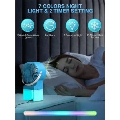 Tragbare Klimaanlage, 4 In 1, Luftkühler, Luftbefeuchter, Ventilator, Nachtlicht, Tragbare Klimaanlage Mit Timer, 7 Lichtfarben, 3 Geschwindigkeiten Für Zuhause Und Büro -Elektrischer Ventilator Verkäufe 75268210 5