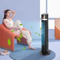 Aigostar Turmventilator Mit Fernbedienung Leise Ventilator, 103cm Mobiler Lüfter Säulenventilator 60°Oszillation, LED-Anzeige, 3 Modi,3 Geschwindigkeiten, 7H Timer, 35W Standventilator, Schwarz -Elektrischer Ventilator Verkäufe 76054467 5