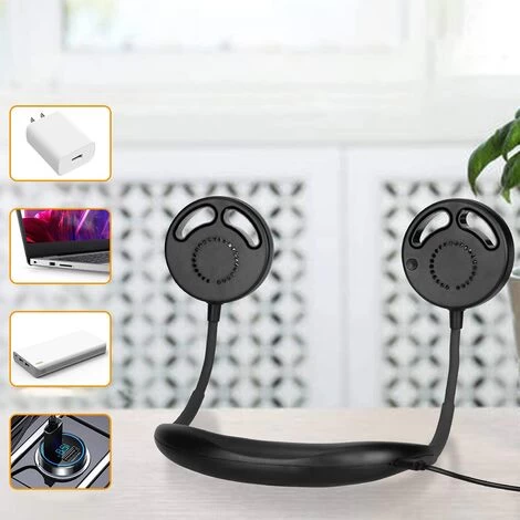 Tragbarer Ventilator, Mini USB Ventilator Hände, Wiederaufladbarer Tragbarer Nackenbügel Ventilator, Schreibtisch Ventilator, Ventilator Mit Bügel Für Den Nacken, 3 Geschwindigkeiten 4 Tragbarer Ventilator, Mini USB Ventilator Hände, Wiederaufladbarer Tragbarer Nackenbügel Ventilator, Schreibtisch Ventilator, Ventilator Mit Bügel Für Den Nacken, 3 Geschwindigkeiten – Bild 2