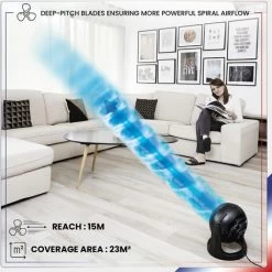 Woozoo, Leiser, Leistungsstarker & Tragbarer Tischventilator Made In France, 23m², Reichweite 15m, Vertikale Neigung Um 360°, Zimmer - Woozoo PCF-HE18 - Schwarz -Elektrischer Ventilator Verkäufe 79287786 3