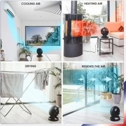 Woozoo, Leiser, Leistungsstarker & Tragbarer Tischventilator Made In France, 23m², Reichweite 15m, Vertikale Neigung Um 360°, Zimmer - Woozoo PCF-HE18 - Schwarz -Elektrischer Ventilator Verkäufe 79287786 4