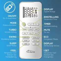 TroniTechnik® Dalvik II Split Klimaanlage Klimagerät Splitgerät Mit Kühlung Heizung Ventilation Entfeuchtung Luftfilter, Fernbedienung, WiFi App-Steuerung (9000 BTU) Inkl. Kupferleitung -Elektrischer Ventilator Verkäufe 83688674 5