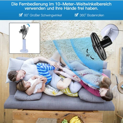 Randaco Stand-Ventilator Mit Sprühnebel & Fernbedienung Wasser-Nebel 6 Randaco Stand-Ventilator Mit Sprühnebel & Fernbedienung Wasser-Nebel – Bild 4