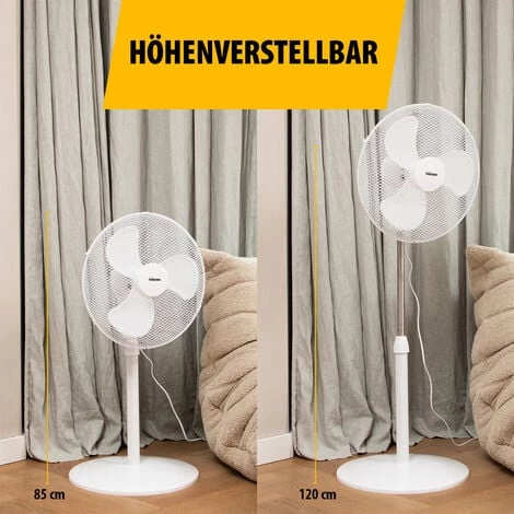 Tristar Standventilator Weiß Oszillierend, Ø 40cm, 45 Watt, Höhe 85-120cm 6 Tristar Standventilator Weiß Oszillierend, Ø 40cm, 45 Watt, Höhe 85-120cm – Bild 4