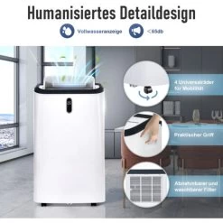 Mobiles Klimagerät 12000BTU Mit Fernbedienung, APP-Steuerung (WiFi), 4-in-1 Mobiles Klimagerät, Luftentfeuchter, Lüftungsfunktion, Kühlen, 24-Stunden-Timer, Energieeffizienzklasse A, Bis 100 M³, KINSI -Elektrischer Ventilator Verkäufe 91037691 4