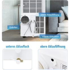 Mobiles Klimagerät 12000BTU Mit Fernbedienung, APP-Steuerung (WiFi), 4-in-1 Mobiles Klimagerät, Luftentfeuchter, Lüftungsfunktion, Kühlen, 24-Stunden-Timer, Energieeffizienzklasse A, Bis 100 M³, KINSI -Elektrischer Ventilator Verkäufe 91037691 5