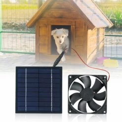 Solar Fan Set Pet Cooling Fan IP65 Wasserdicht / Tragbar Und Einfach Zu Installieren -Elektrischer Ventilator Verkäufe 91226853 5