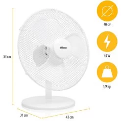 Tristar Tischventilator Weiß Ø 40cm 3-Stufen 3077,4m³/Std Oszillierend 9 Tristar Tischventilator Weiß Ø 40cm 3-Stufen 3077,4m³/Std Oszillierend -Elektrischer Ventilator Verkäufe 92063189 3