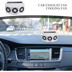 Solar-Auto-Kühlluftgebläse, 2400 MAh Solar- Und Batteriebetriebener Auspuff-Auto-Lüfter Mit 3 Kühlern Für Kraftfahrzeuge -Elektrischer Ventilator Verkäufe 92139328 3