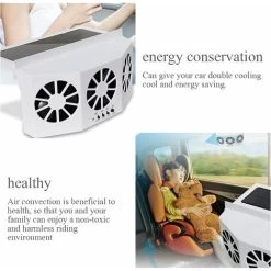 Solar-Auto-Kühlluftgebläse, 2400 MAh Solar- Und Batteriebetriebener Auspuff-Auto-Lüfter Mit 3 Kühlern Für Kraftfahrzeuge -Elektrischer Ventilator Verkäufe 92139328 5