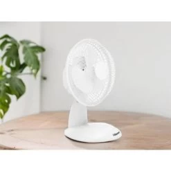 Tristar Mini Tischventilator Weiß, Ø 15 Cm, Höhe 26 Cm, 2 Stufen, 2300 U/m, 15 Watt
