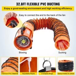 200mm Axialgebläse Bauventilator Mit 10m Schlauch 245 Pa Ventilator Baulüfter -Elektrischer Ventilator Verkäufe 93341319 5