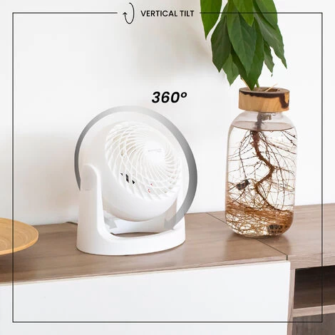Woozoo, Leiser, Leistungsstarker & Tragbarer Tischventilator, 13m², Reichweite 12m, Vertikale Neigung Um 360°, Büro - Woozoo PCF-HE15 - Weiß 7 Woozoo, Leiser, Leistungsstarker & Tragbarer Tischventilator, 13m², Reichweite 12m, Vertikale Neigung Um 360°, Büro - Woozoo PCF-HE15 - Weiß – Bild 5