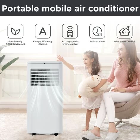 Merax Klimagerät 3-in-1 Klimagerät 9000 BTU/h Mit Wifi Und Fernbedienung, 24h-Timer, Mobile Klimaanlage Für 100 M³ Inkl. APP, Luftentfeuchter 5 Merax Klimagerät 3-in-1 Klimagerät 9000 BTU/h Mit Wifi Und Fernbedienung, 24h-Timer, Mobile Klimaanlage Für 100 M³ Inkl. APP, Luftentfeuchter – Bild 3