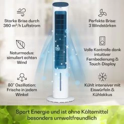 Klarstein Klarstein Klimagerät Mobil, 5-in-1 Mobiler Luftkühler Mit Nachtmodus, Ventilator Leise, Luftbefeuchter & Luftreiniger, Mobiles Klimagerät Ohne Abluftschlauch, Turmventilator 360 M³/h, 50 Wat 9 Klarstein Klarstein Klimagerät Mobil, 5-in-1 Mobiler Luftkühler Mit Nachtmodus, Ventilator Leise, Luftbefeuchter & Luftreiniger, Mobiles Klimagerät Ohne Abluftschlauch, Turmventilator 360 M³/h, 50 Wat -Elektrischer Ventilator Verkäufe 95233666 3