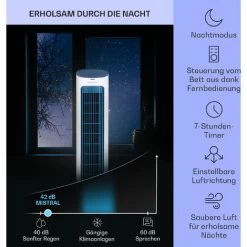 Klarstein Klarstein Klimagerät Mobil, 5-in-1 Mobiler Luftkühler Mit Nachtmodus, Ventilator Leise, Luftbefeuchter & Luftreiniger, Mobiles Klimagerät Ohne Abluftschlauch, Turmventilator 360 M³/h, 50 Wat 10 Klarstein Klarstein Klimagerät Mobil, 5-in-1 Mobiler Luftkühler Mit Nachtmodus, Ventilator Leise, Luftbefeuchter & Luftreiniger, Mobiles Klimagerät Ohne Abluftschlauch, Turmventilator 360 M³/h, 50 Wat -Elektrischer Ventilator Verkäufe 95233666 4