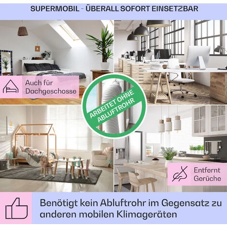 Klarstein Klarstein Klimagerät Mobil, 5-in-1 Mobiler Luftkühler Mit Nachtmodus, Ventilator Leise, Luftbefeuchter & Luftreiniger, Mobiles Klimagerät Ohne Abluftschlauch, Turmventilator 360 M³/h, 50 Wat 7 Klarstein Klarstein Klimagerät Mobil, 5-in-1 Mobiler Luftkühler Mit Nachtmodus, Ventilator Leise, Luftbefeuchter & Luftreiniger, Mobiles Klimagerät Ohne Abluftschlauch, Turmventilator 360 M³/h, 50 Wat – Bild 5