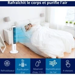 No Name ARTIC AIR POWER TOWER Mobiler Kühler 3 Stufen - VENTEO - Verdunstungskühler Bis Zu 12 Stunden Kühlung - Tank 1.5L 9 No Name ARTIC AIR POWER TOWER Mobiler Kühler 3 Stufen - VENTEO - Verdunstungskühler Bis Zu 12 Stunden Kühlung - Tank 1.5L -Elektrischer Ventilator Verkäufe 95460818 3