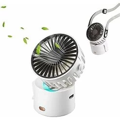 Mini-USB-Handventilator, Wiederaufladbar über USB Mit 3 Einstellbaren Geschwindigkeiten, Tragbarer Ventilator, Für Home Office Und Reisen (WEISS)