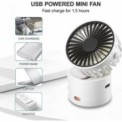 Mini-USB-Handventilator, Wiederaufladbar über USB Mit 3 Einstellbaren Geschwindigkeiten, Tragbarer Ventilator, Für Home Office Und Reisen (WEISS) 10 Mini-USB-Handventilator, Wiederaufladbar über USB Mit 3 Einstellbaren Geschwindigkeiten, Tragbarer Ventilator, Für Home Office Und Reisen (WEISS) -Elektrischer Ventilator Verkäufe 95471978 4