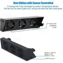 Ps4 Slim Turbo Cooling Fan Externer USB-Kühler, Automatischer Temperatursensor, Gesteuert Ra