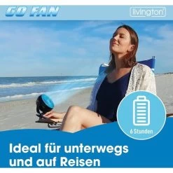 LIVINGTON Go Fan – Mobiler Mini Ventilator Mit Akku – Kraftvoller USB Ventilator Mit 6h Laufzeit – Flexibler Tischventilator Zum Aufstellen Oder Klemmen – Weiß -Elektrischer Ventilator Verkäufe 96102132 3