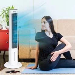 LIVINGTON ChillTower - Kühlgerät Mit Wasserkühlung - Mobiler Luftkühler Mit 3 Kühlstufen -Verdunstungs-Kühler Ohne Abluftschlauch Für 12h Kühlung Dank 1,5 L Tank -Elektrischer Ventilator Verkäufe 96102139 3