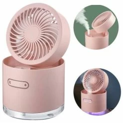 300-ml-Nebelventilator. 7-farbiges Nachtlicht. 3 Geschwindigkeiten, 2 Nebelstufen. Faltbar, Leise.