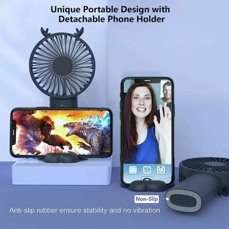 Mini-USB-Handventilator, Batteriebetrieben, 4000 MAh, Wiederaufladbar, Kleiner, Leiser, Persönlicher Ventilator, Tragbar Mit Basis, 5 Geschwindigkeiten, Für Kinder, Frauen, Make-up, Bibliothek, Schlaf 5 Mini-USB-Handventilator, Batteriebetrieben, 4000 MAh, Wiederaufladbar, Kleiner, Leiser, Persönlicher Ventilator, Tragbar Mit Basis, 5 Geschwindigkeiten, Für Kinder, Frauen, Make-up, Bibliothek, Schlaf – Bild 3