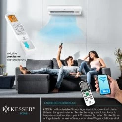 Klimaanlage Split 9000/12000 BTU Airconditioning Luftschacht Luftkühler WIFI Modul Leise Energieeffizient 12000 BTU Split Klimaanlage Mit Wärmepumpe Klimagerät Mit Heizfunktion Komplett Set [Energiek -Elektrischer Ventilator Verkäufe 96740231 5