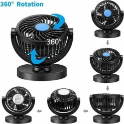 Mini-Elektroauto-Ventilator, 12 V, 360 Grad Drehbar, Starker Wind, Auto-Ventilator, Geräuscharm, Auto-Klimaanlage, Tragbarer Luft-Auto-Ventilator -Elektrischer Ventilator Verkäufe 97088102 4
